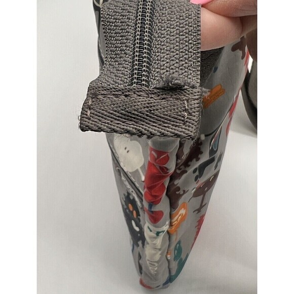 Lesportsac Travel Crossbody 3 Zip Front Pockets  Robot Retro Print Shoulder Bag - Picture 15 of 15